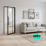 Steel Black Modern Urban Style Internal Glass Doors Milan image