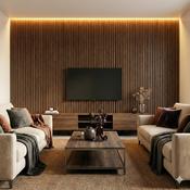 Fluted Slat Wall Panelling Amsterdam Walnut image