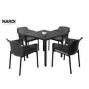 Outdoor 4 Seater Dining Set with Net Chairs by Nardi Italy image