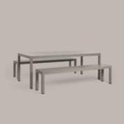 RIO Bench ALU Outdoor Dining Table Set by Nardi Italy - Anthracite
