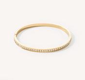 Bangle stainless steel &amp; crystals slim gold crystal 17cm