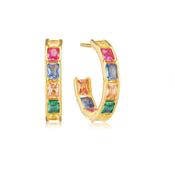 EARRINGS ROCCANOVA CIRCOLO - 18K GOLD PLATED, WITH MULTICOLOURED ZIRCONIA
