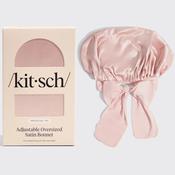 KITSCH ADJUSTABLE OVERSIZED SATIN BONNET - Blush