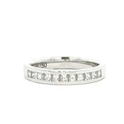 0.57ct Princess-Cut Channel Set Natural Diamond Wedding Band In 18ct White Gold - K image