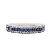 0.65ct White Gold Sapphire &amp; Diamond Dress Ring - K image
