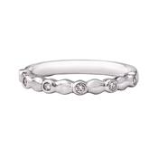 0.06ct 2mm Random Bezel Set Natural Diamond Wedding Band In 18ct White Gold - J image