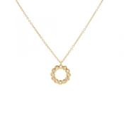 0.06ct Natural Diamond Set Circle Pendant and Chain in 18ct Yellow Gold image