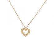 0.06ct Natural Diamond Set Heart Pendant and Chain in 18ct Yellow Gold image