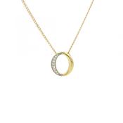 0.08ct Natural Diamond Oval Pendant in 9ct Gold
