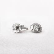 0.10ct Natural Diamond Solitaire Stud Earrings in 18ct White Gold