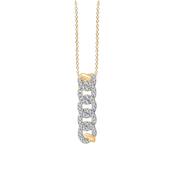 0.11ct Natural Diamond Cuban Link Drop Pendant in 9ct Gold image