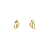 0.11ct Triple Hoop Stud Natural Diamond Earrings in 18ct Yellow Gold