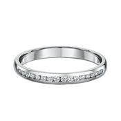 0.16ct Fvs 2.6mm Channel Set Natural Diamond Wedding Band In Platinum - J image