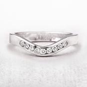 0.18ct 3mm Shaped Natural Diamond Set Wedding Band In 18ct White Gold - K image