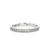 0.20ct Grain Set Full Mill Grain Wedding Band In 18ct White Gold - K image