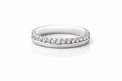 0.20ct Natural Diamond Off-Set Wedding Band In 18ct White Gold - L image