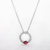 0.20ct Oval Cut Ruby and 0.32ct Diamond Set Pendant in 18ct White Gold image