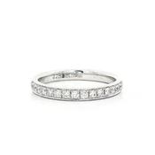 0.22ct Half Grain Set Natural Diamond Wedding Band In 18ct White Gold - J