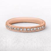 0.22ct Rose Gold Diamond Grain Set Wedding Ring - M