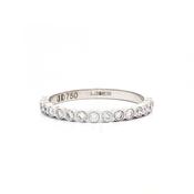0.23ct 2mm Ladies 15 Stone Natural Diamond Wedding Band In 18ct White Gold - K image