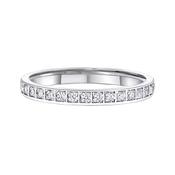 0.24ct 2.3mm Ladies 16 Stone Natural Diamond Wedding Band In 18ct White Gold - J image