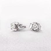 0.25ct Natural Diamond Solitaire Stud Earrings in 18ct White Gold
