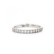 0.26ct 2mm Ladies Grain Set With Beaded Wedding Band In 18ct White Gold - J image