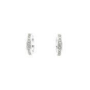 0.28ct Natural Diamond Medium Hoop Earrings in 18ct White Gold image
