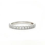 0.30ct Claw Set Brilliant Cut Natural Diamond Wedding Band In 18ct White Gold - K image