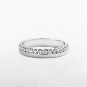 0.30ct Off-Set Natural Diamond Wedding Band In 18ct White Gold - K