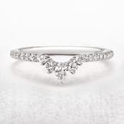 0.35ct Brilliant &amp; Pear Cut Wishbone Wedding Band 18ct In White Gold - K image