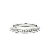 0.38ct Princess-Cut Natural Diamond Set Wedding Band In 18ct White Gold - J