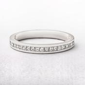 0.38ct Princess Cut Natural Diamond Wedding Band In Platinum - K