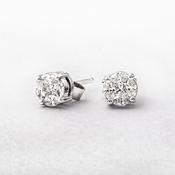 0.40ct Natural Diamond 5mm Round Invisible Set Stud Earrings in 18ct White Gold