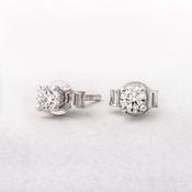 0.40ct Natural Diamond Solitaire Stud Earrings in 18ct White Gold