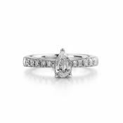 0.41ct Dvs1 Natural Diamond Pear Solitaire With Diamond Shoulders Set In Platinum image