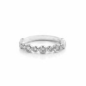 0.43ct 9 Stone Natural Diamond Bubble Style Alternative Wedding Band In 18ct White Gold