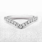 0.45ct Ladies Natural Diamond Set Wishbone Wedding Band In 18ct White Gold - M image