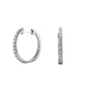 0.46ct Natural Diamond Set Hoop Earrings in 9ct White Gold