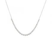 0.48ct Natural Diamond Mill Grain Setting Necklet in 18ct White Gold