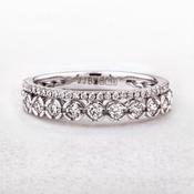 0.48ct Two Row Round Cut Natural Diamond Dress Ring in 18ct White Gold - M