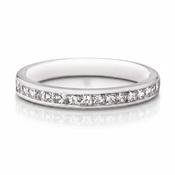 0.50ct 2mm Princess Cut Natural Diamond Wedding Band In 18ct White Gold - K image