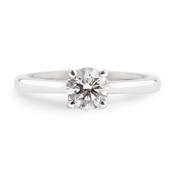0.50ct D vs2 GIA Certified Natural Round Diamond Solitaire Engagement Ring Set In 18ct White Gold