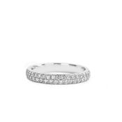 0.50ct Double Row Brilliant Cut Natural Diamond Grain Set Wedding Band In 18ct White Gold - M image