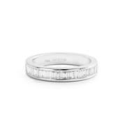 0.52ct Fvs 3.5mm Ladies Baguette Natural Diamond Wedding Band In 18ct White Gold - K image