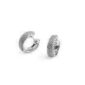 0.54ct Natural Diamond Grain Set Hoop Earrings In 18ct White Gold