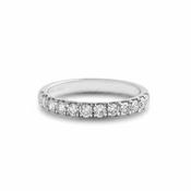 0.55ct Brilliant Cut Claw Set Natural Diamond Wedding Band In 18ct White Gold - M image
