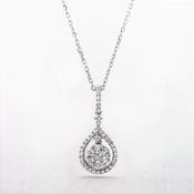 0.56ct Natural Diamond Cluster Pear Shape Drop Pendant in 18ct White Gold image