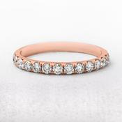 0.57ct Rose Gold Diamond Castel Set Wedding Ring - L