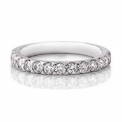 0.60ct Fvs 2.7m Brilliant Cut Triangle Claw Set Natural Diamond Wedding Band In 18ct White Gold - K image
